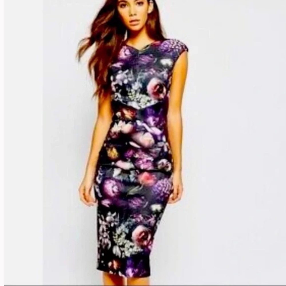 Ted Baker RAISIE shadow floral sheath dress, Ted size 2 ( US size 6 )